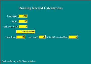 Running Record Calculations 