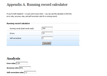Online Running Record Calculator 