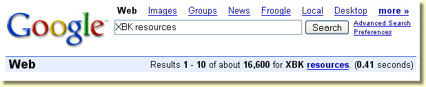 Google Search for XBK resources