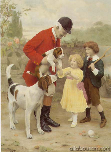 The Huntsman's Pet - Fox Hounds by Arthur Elsley