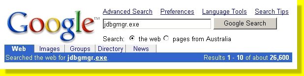 Google Search for jdbgmgr.exe 