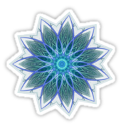 Fractal Flower - Blue by Leah McNeir