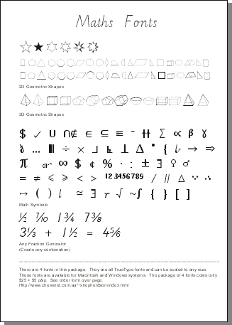 Maths Fonts