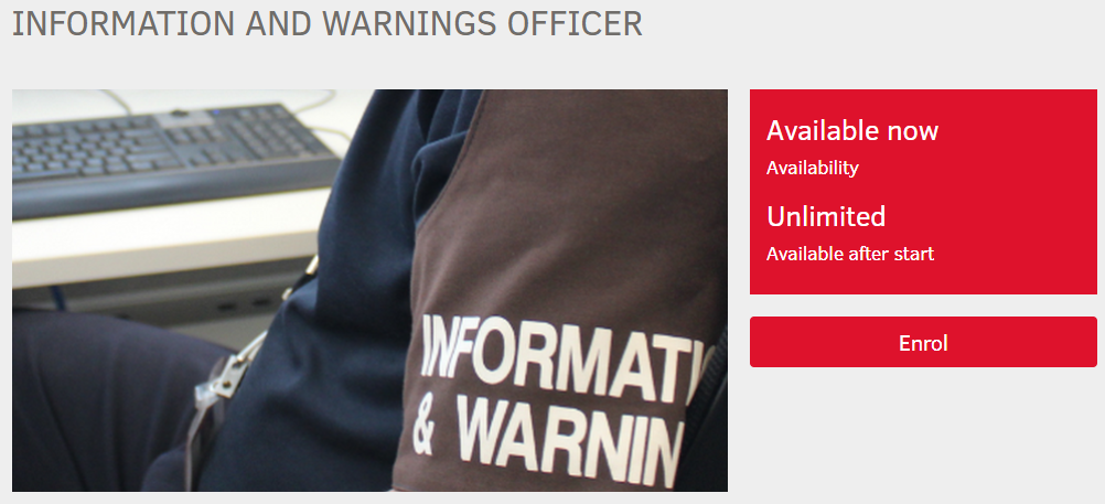 INFORMATION AND WARNINGS OFFICER