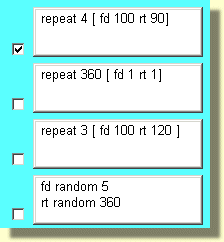 MicroWorlds Check Boxes