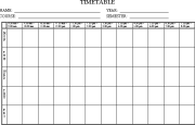 Blank timetable