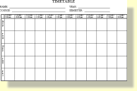 Blank timetable