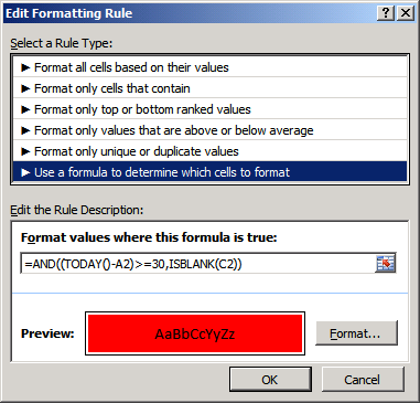 Conditional Formatting