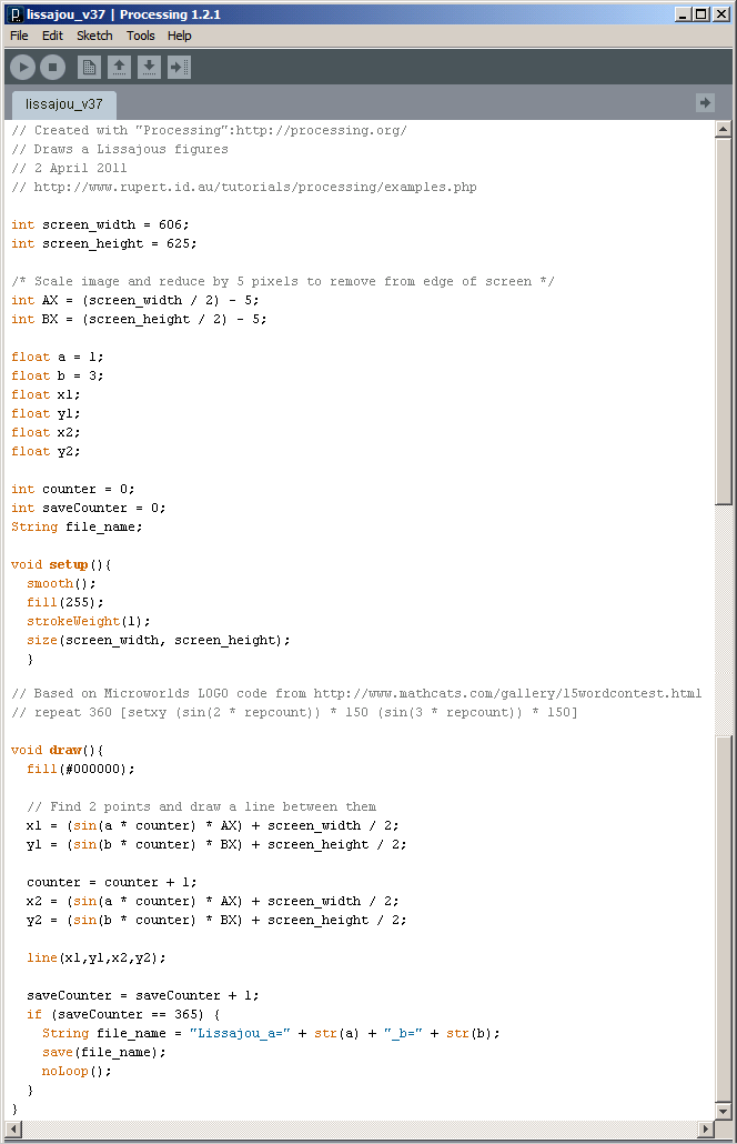 Lissajous Code