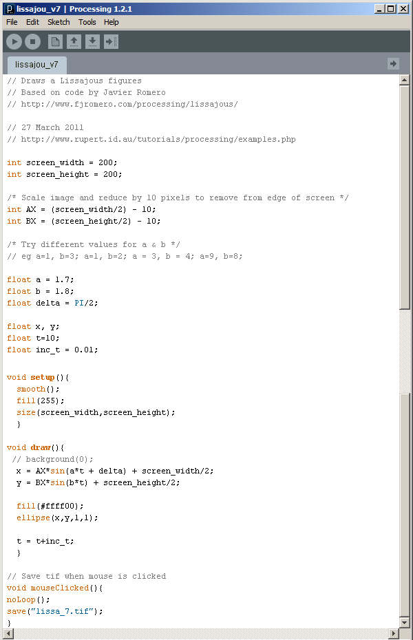 Lissajous Code